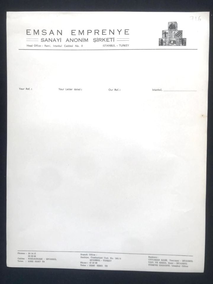 Emsan Emprenye Sanayi - Antetli kağıt