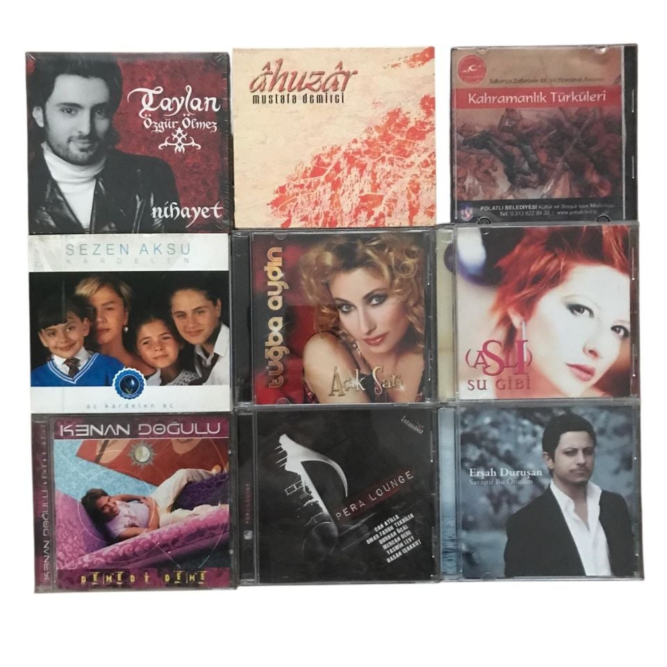 9 adet CD - Kenan DOĞULU, Sezen AKSU, Erşah DURUŞAN, Pera Lounge, Aslı, Tuğba AYDIN, Mustafa DEMİRCİ