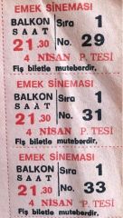 Emek Sineması - 3 adet koltuk numarası