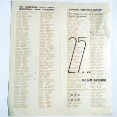 Türkiye Ressamlar Cemiyeti 25. yıl Resim Sergisi 1950-1975 - Efemera