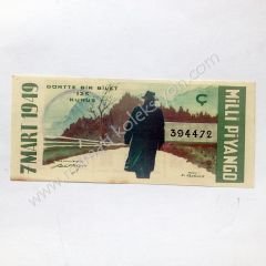 7 Mart 1949, dörtte bir bilet - Eski piyango - Efemera