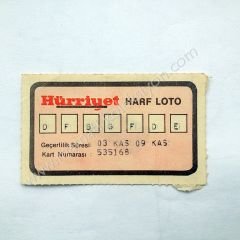 Hürriyet Harf Loto  Eski piyango - Efemera