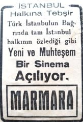 İstanbul halkına tebşir, Bir muhteşem sinema.. MARMARA / Dergi, gazete reklamı - Efemera