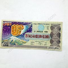 31 Aralık 1984, dörtte bir bilet - milli piyango  Eski piyango - Efemera