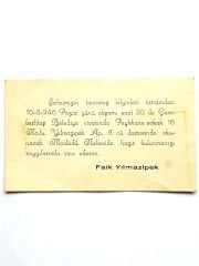Şehrimizin tanınmış bilginleri tarafından... 1946 yılı mevlüt davetiyesi