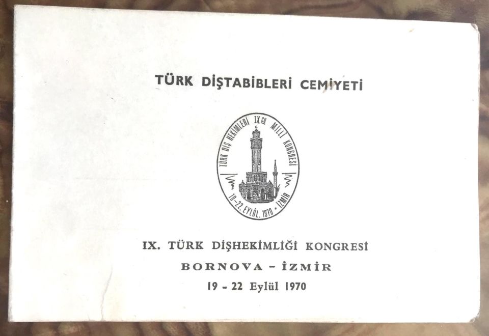 Türk Diştabipleri Cemiyeti - IX. Türk Dişhekimliği Kongresi / İzmir Bornova 1970 - Davetiye
