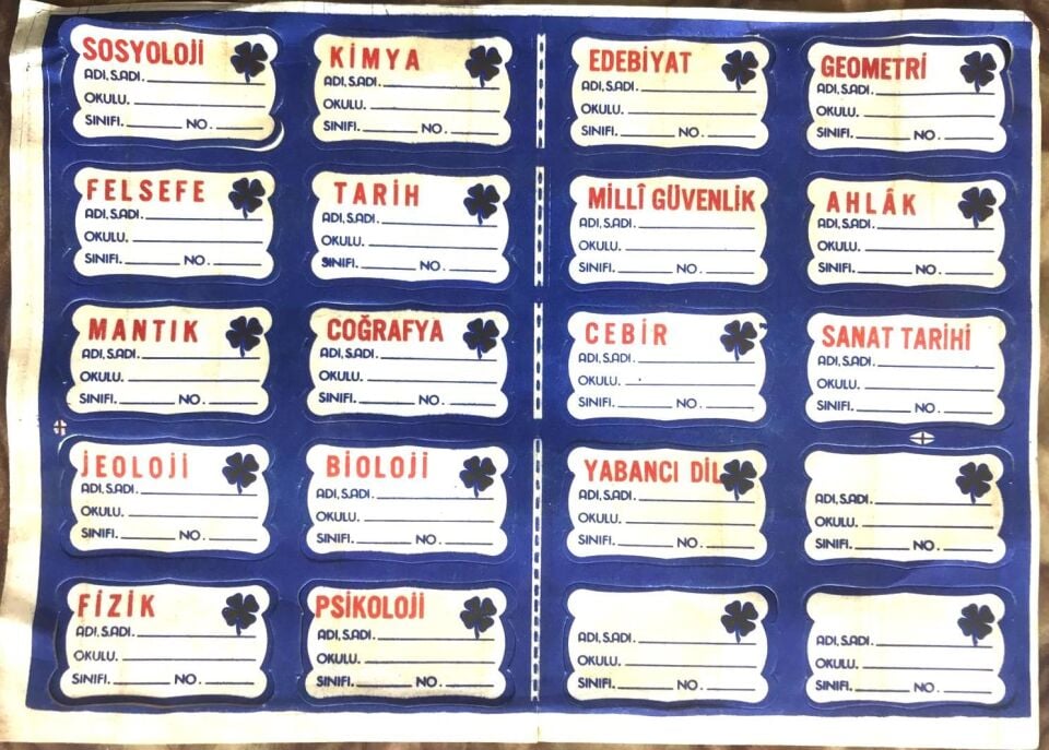Tabaka defter etiketleri - 1980'ler