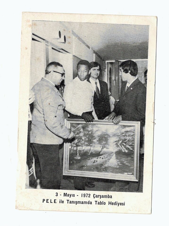 1972 Pele ile tanışmamda Tablo Hediyesi * Kartpostal