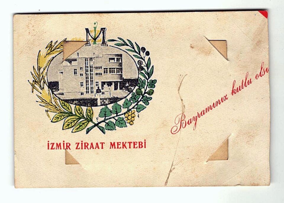 İzmir Ziraat Mektebi * Küçük boy tebrik kartı