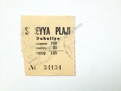 Süreyya Plajı Duhuliye  Plaj bileti - Efemera