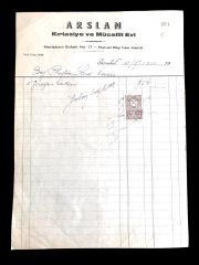 Arslan Kırtasiye ve Mücellit evi / 1956 tarihli fatura