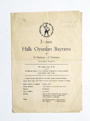 Yapı ve Kredi Bankası 3. Halk Oyunları Bayramı - Efemera