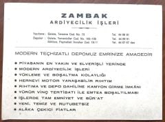 Zambak Ardiyecilik İşleri GALATA - Reklam kart