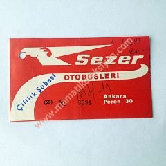 Sezer otobüsleri Çiftlik şube - Otobüs bileti Eski Otobüs biletleri - Efemera