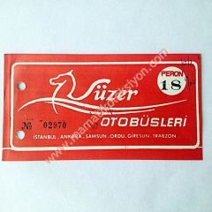 Süzer otobüsleri - Otobüs bileti Eski Otobüs biletleri Peron 18 - Efemera