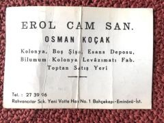 Erol Cam San. Kolonya, boş şişe - Kartadres