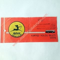 Varan Turlar Ltd. Şti. - Otobüs bileti - Kızılay terminali - Eski Otobüs biletleri