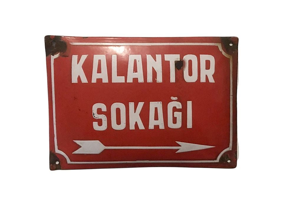 ''Kalantor Sokağı''  Orijinal Emaye Sokak Tabelası