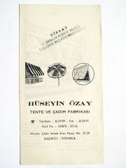 Hüseyin ÖZAY Tente ve Çadır Fabrikası / Efemera