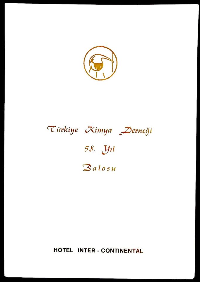 Türkiye Kimya Derneği 57. yıl - Sheraton Hotel /  Program + Menü
