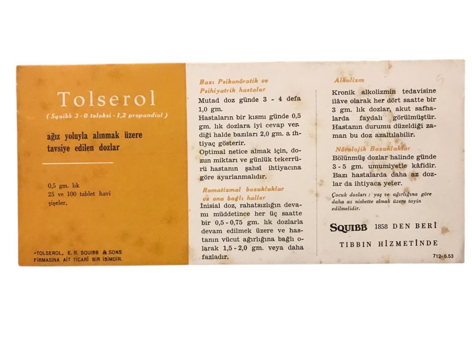 Tolserol Squibb - Kurutma kağıdı