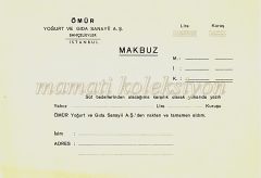 Ömür Yoğurt ve Gıda Sanayii - Makbuz