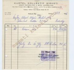 Kurtel Kollektif Şirketi - Haçik KAPRİELYAN / Fatura - Efemera
