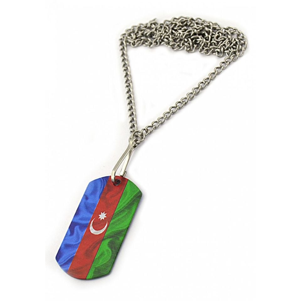 Azerbaycan Bayrak - Künye Kolye