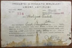 İthalatçı ve İhracatçı Birlikleri - İbrahimzade Biraderler'e yazılmış, senet