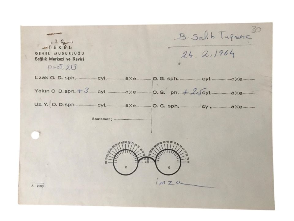 Tekel Genel Müdürlüğü Sağlık Merkezi ve Reviri - Göz muayenesi sonucu