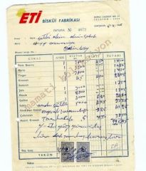 Eti Bisküvi Fabrikası / Fatura - Efemera