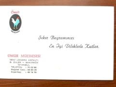 Ömür Müessesesi Bayram tebriği - Efemera