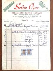 Selim ÖZER Selluloit Tarak Sanayii - Fatura