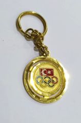 Türk bayrağı ve Olimpiyat - Mineli anahtarlık