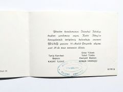Sivas gecesi - Talebe cemiyeti 1971 tarihli davetiye