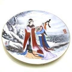 Müzisyen kızlar - Çin, porselen duvar tabağı