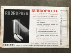 Rubrophene - Chinoin 1943 yılı, kurutma kağıdı takvim