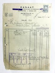 Kanaat Manifatura - Mordohay De ESKENAZİ / 1957 Tarihli Fatura