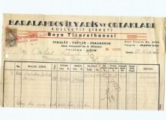 Haralambos İLYADİS - Boya ticarethanesi / Fatura - Efemera