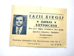 Kafkas Kuyumcusu Kapalıçarşı / Kartadres - Efemera