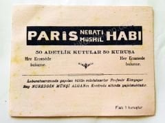 Doğan Laboratuarı Usman - Paris Nebati Müshil Habı - Kurutma kağıdı Tıp Eczacılık efemeraları - Efemera
