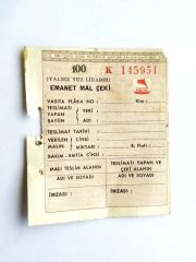 Petrol Ofisi, Emanet Mal Çeki - Efemera