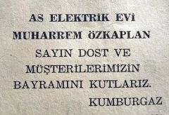 As Elektrik evi Kumburgaz / Dergi - gazete reklamları