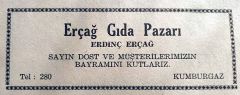 Erçağ Gıda Pazarı Kumburgaz / Dergi - gazete reklamları