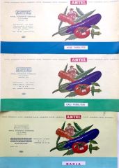 Baskı hatalı, 3 adet etiket / Antel Konserve Fabrikası - 15x30 etiket - Efemera