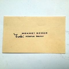 Mehmet SOMER / Kütahya saylavı - Kartvizit