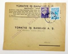 Türkiye İş Bankası - Antetli zarf.Malatya kaşeli - Efemera