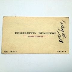 Cemalettin BUNLUERİ / Devlet Tiyatrosu - Kartvizit - Efemera