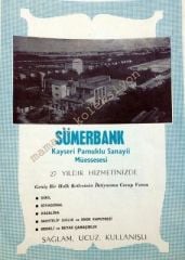 Sümerbank Kayseri pamuklu sanayii müessesesi - Dergiden çıkma reklam - Efemera