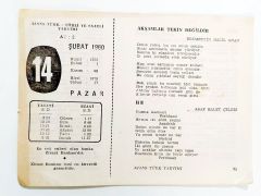 14 Şubat 1960 - Takvim yaprağı